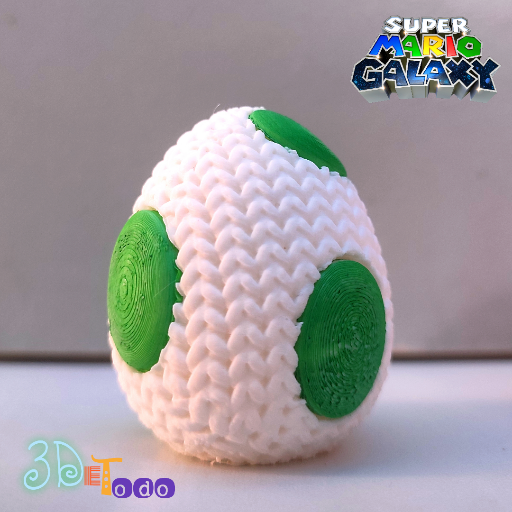 yoshi egg Knitted crochet – super mario galaxy – print in place – AMS