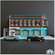 008.jpg BACK TO THE FUTURE INSPIRED- LOU'S CAFE 1/64 SCALE - HOT WHEELS COMPATIBLE