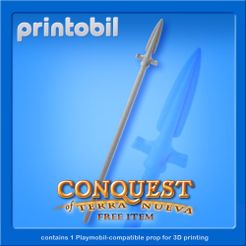 printobil_ConquestFreeItem.jpg Free STL file PLAYMOBIL CONQUEST - CONQUISTADOR PICA LANCE - PLAYMOBIL COMPATIBLE PARTS FOR CUSTOMIZERS・3D print object to download
