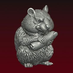 for-renderhub.jpg OBJ file Hamster with human finger・3D print design to download, 3DPrintArt