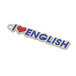 Llavero-ILOVEENGLISH-Redondeadao.png STL file Key ring - I LOVE ENGLISH・3D printable design to download