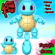CGImages8.png Squirtle Re-Design Pokemon MultiColor Flexi Print-In-Place + figure & keychain