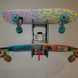 Skate-rack-on-wall-3.jpg STL file Modular skateboard wall rack・3D printable model to download