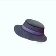 0_00020.jpg HAT 3D MODEL - Top Hat DENIM RIBBON CLOTHING DRESS British Fedora Hat with Belt Buckle Wool Jazz Hat for Autumn Winter Valentino Garavani - Rabbit skin calfskin ribbon antique