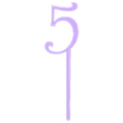 5.stl NUMBERS CAKE TOPPERS 1 2 3 4 5 6 7 8 9 0 Birthday Number