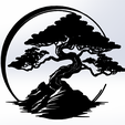 1.png Ancient Bonsai on a Rock - Line Art