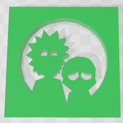 imagem_2023-08-27_190955390.png Free STL file Rick and Morty Plaque and Fridge Magnet・3D printer model to download
