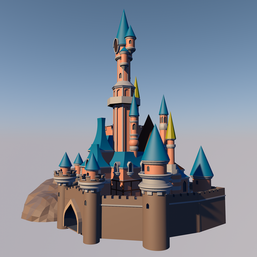 disneycastle2.png Файл STL Парижский замок Золушки в Диснейленде・3D-печатная модель для загрузки, Starseed_mod