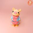pixelandpapier-pig-2.jpg Wiggly Piggy Flexi Articulated - Vintage Storybook Inspired Character Fidget (PERSONAL USE ONLY)