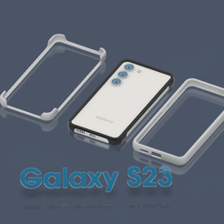 S23-bumper-one.png Fichier STL Samsung Galaxy s23 bumper (deux modèles)・Plan pour imprimante 3D à télécharger