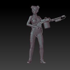 4.jpg Free STL file ZOMBIE SURVIVORS - ORNELLA- EROTIC MINIATURE 75 MM SCALE・Template to download and 3D print