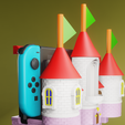 render_002.png PEACH - MUSHROOM CASTLE - NINTENDO SWITCH WALL AND TABLE STAND WITH DOCK + 26 GAMES