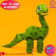 7.jpg STL file PRINT-IN-PLACE ARTICULATED CUTE Sauropoda Dinosaur・3D printable model to download