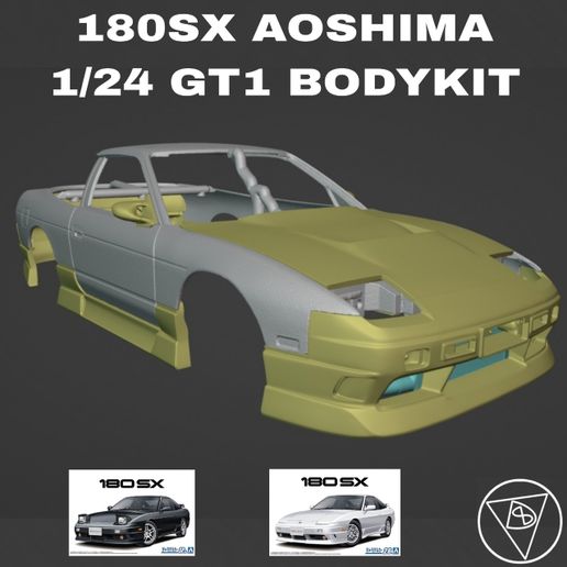 👽 NISSAN 180SX GT1 BODYKIT FOR AOSHIMA 1/24 MODEL・ 3D File for