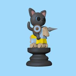 Cat-Chess-Knight2.png Cat Chess Piece - Knight