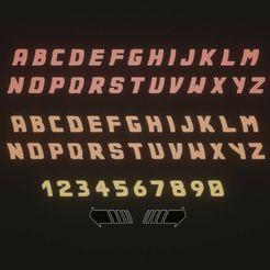1.jpg STL file BACK TO THE FUTURE LETTERS AND NUMBERS・Template to download and 3D print