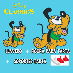 baby-pluto.png Archivo STL llavero, figura y soportes para tarta Baby Pluto・Modelo imprimible en 3D para descargar