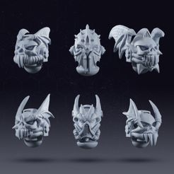 Night_Lords_Heads_IMG_1.jpg Chaos Lords of the Night - heads - 3D print