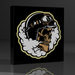 1.png STL file skull and crossbones lamp v2・3D printing model to download