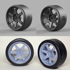 Design-ohne-Titel.jpg Fichier STL Jantes Volk Racing TE37 Ultra au 1:18 pour Boost Wars GTR R35・Modèle à imprimer en 3D à télécharger