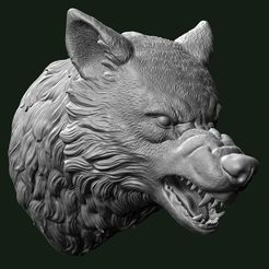 Wolf1.jpg Wolf head 3D print model