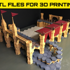 Coleseum-Set.png 3D file COLISEUM SET - "HEX" TILES FOR A HIGHLY DETAILED 3D GAME BOARD.・Model to download and 3D print