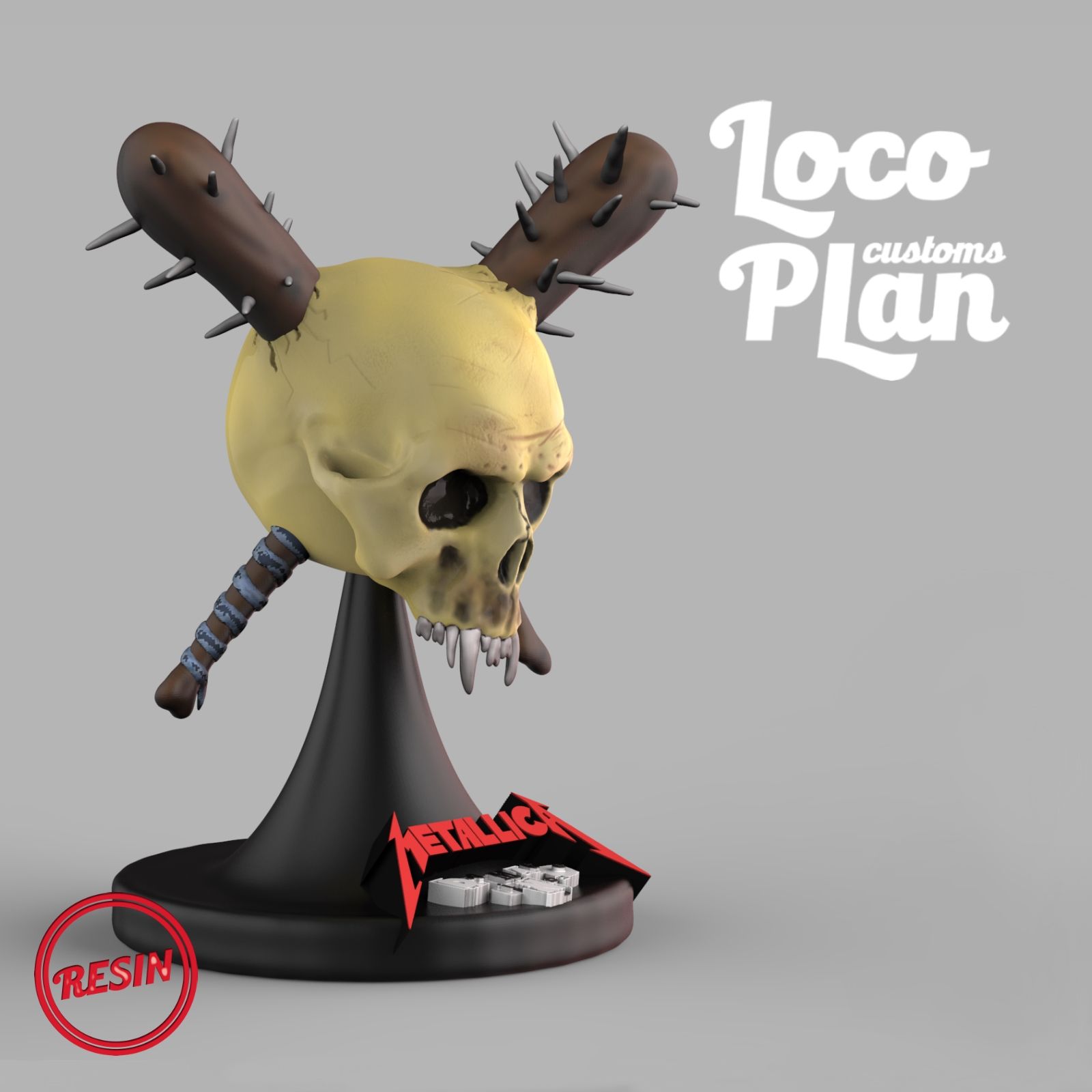 calaveralocoplan3.jpg Archivo STL Damage Inc Skull Metallica・Objeto de impresión 3D para descargar, locoplancustoms
