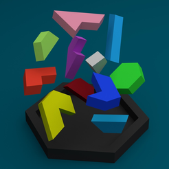 render.png Archivo 3D gratis Puzzle tangram hexágono・Diseño de impresora 3D para descargar
