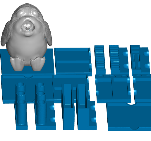 Screaming Porg Postit Note, Pen, USB, SD, Micro-SD Holder (Modular Office Desk Organizer) - 3D model önizlemesi