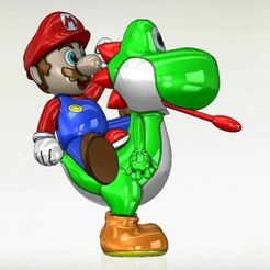 MARIOANDYOSHİ-2.jpg Archivo STL YOSHİ Y MARİO 3D MINI FIGURA.・Modelo de impresora 3D para descargar