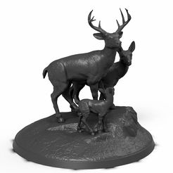 Deer.Final.jpg Fichier 3D Cerf Dioramha・Plan pour imprimante 3D à télécharger