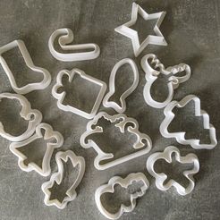 christmas-cookie-cutters-pack.jpg STL-Datei Weihnachten Ausstechformen 13er Pack・3D-Druckvorlage zum Herunterladen