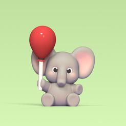 Cod2820-Elephant-Balloon-1.png Fichier 3D Ballon éléphant・Modèle à imprimer en 3D à télécharger