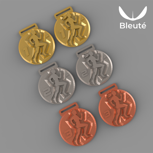 🏃 Running or marathon medal set (two versions: men's and women's