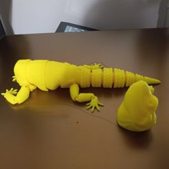 Brinquedo articulado para lagartixa leopardo, corpo com impressão no local, cabeça com encaixe, bonitinha Flexi