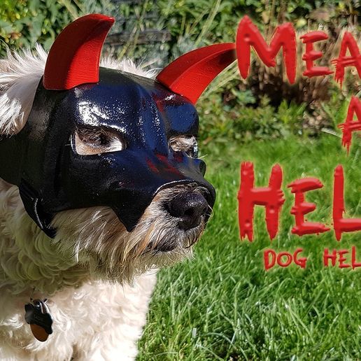 adba4be6ef005dd282c3d0a8526e865b_display_large.jpg Free STL file "Mean As Hell" Dog Helmet・3D printable design to download, ProteanMan