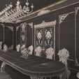 Wireframe-High-Classic-Dinning-Room-01-5.jpg Classic Dinning Room 01 White and Gold