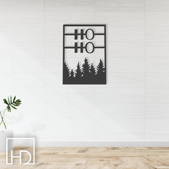 ho-ho-.png STL file CHRISTMAS COLLECTION 1: HO HO WALL DECORATION BY: HOMEDETAIL・Model to download and 3D print, HomeDetail