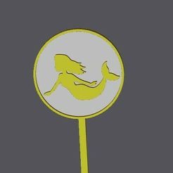 merm2.jpg Datei STL MINI CUPCAKE MERMAID TOPPER - Meerjungfrau 2・Modell für 3D-Druck zum herunterladen