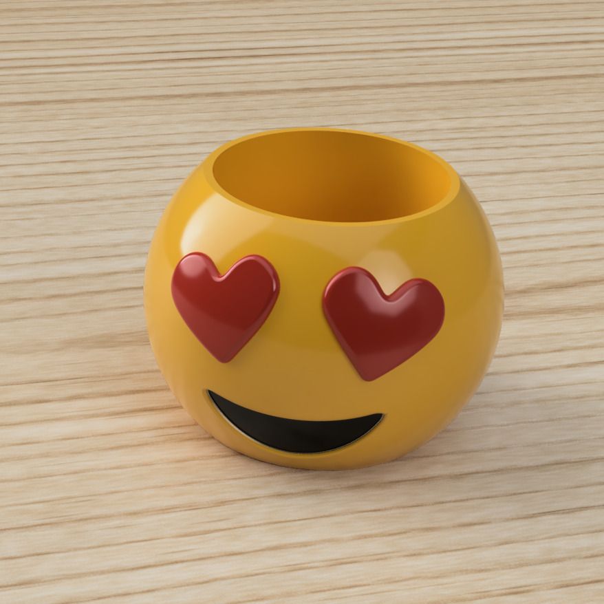 Download STL file EMOJI VASE IN LOVE POT • Design to 3D print ・ Cults
