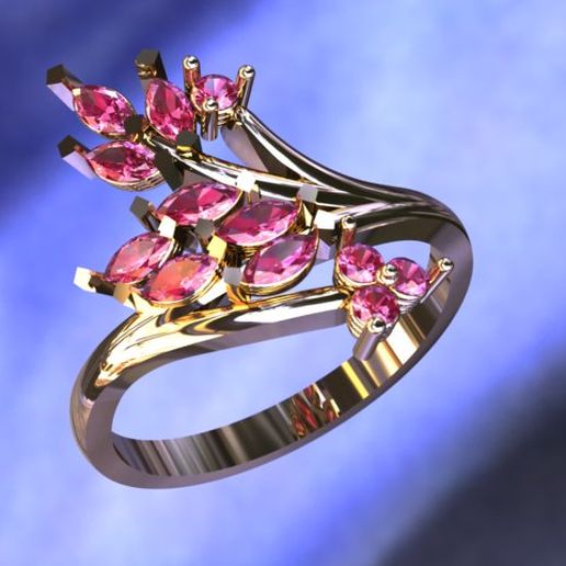 navetas and zirconia ring 3D model