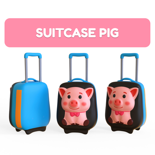 Suitcase Pig 3D model