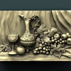 931_Panno.jpg Archivo STL gratis Uva y Vino・Diseño imprimible en 3D para descargar