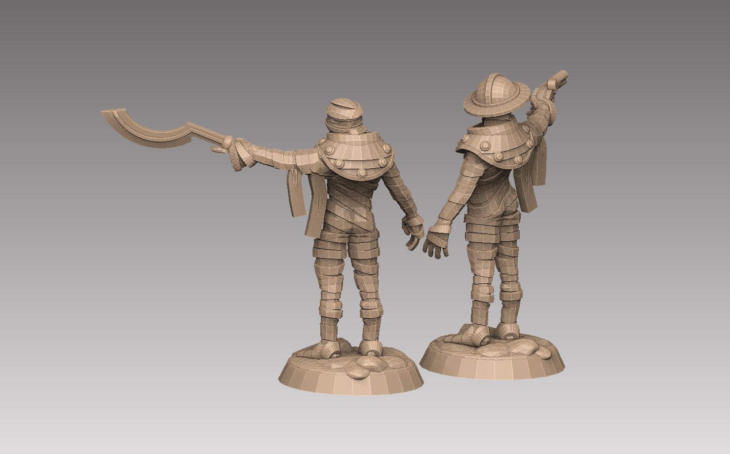 mummy-duo2-white-back.jpg STL file Mummy Duo・Design to download and 3D print, SharedogMiniatures