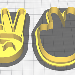 peace-hand.png Peace hand Cookie cutter