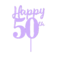 happy50B.stl cake toppes happy 50th