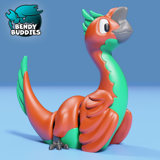 Oviraptor Cute Dinosaur / Feathered Creature Articulated / Print-in-Place Dino / Jurassic Beast / Fantasy World Monster Encounter
