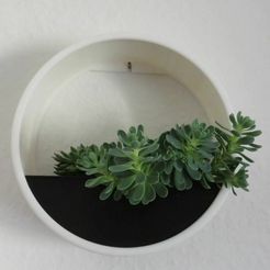 rundrahmen_B01.jpg Archivo STL BLANCO Y NEGRO, MARCO REDONDO PARA PLANTAS, CON MACETA・Objeto imprimible en 3D para descargar