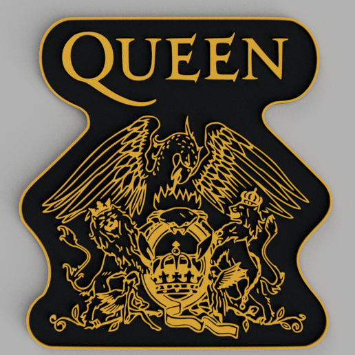 Archivo STL gratis Queen Logo Rock Cuadro Pared 👸 ・Diseño de impresora ...