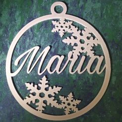María.jpg STL file Maria Christmas Ball・Model to download and 3D print